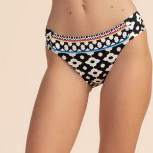 Trina Turk Onyx Ikat Shirres Hipster Bikini Bottom sizes 2 and 12 NWT